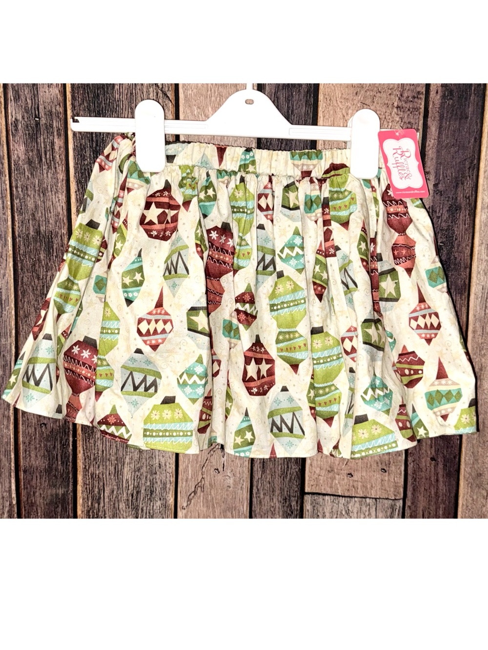RicRac & Ruffles Countdown to Christmas (Ornaments) Skirt Sz 5